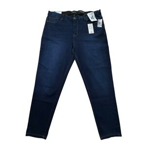 CURVE APPEAL Concealed Comfort Waist High-Rise Skinny Dark Wash London Jeans 20W